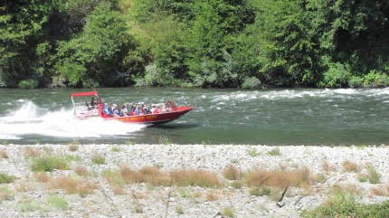 One of Jerry's Jets speeding down the Rogue. Photo by Donna Hailson