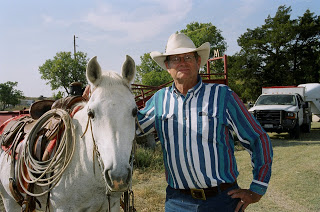 John Erickson with his horse, Nocona.