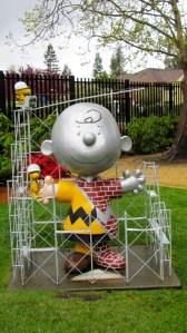 Charlie Brown in the garden of the Charles M. Schulz Museum and Research Center.