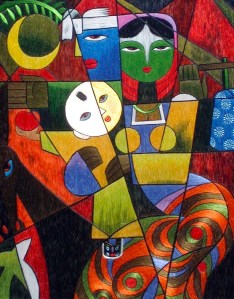 Flight into Egypt, by He Qi, China. In our collection.