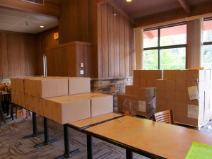 St. Mary's Food Bank in Phoenix shipped up 600 boxes of food to be distributed to those in need at Grand Canyon. Each box was filled with a box of corn flakes, cans of fruit and vegetables, pasta, tomato sauce, and rice.