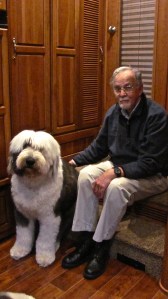 Gene with Mac in the RV.